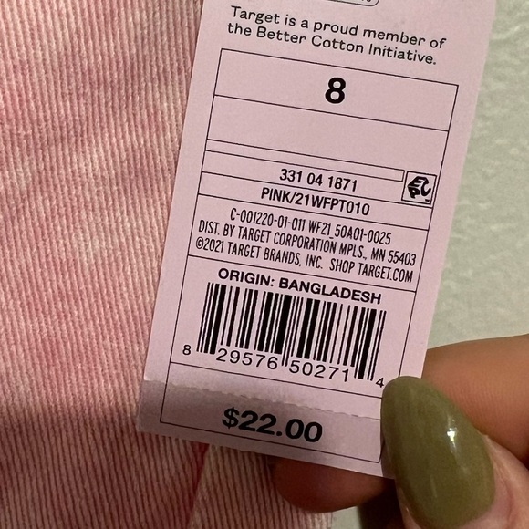 NWT Wild Fable Highest Rise Straight Leg Button Fly Pink Jeans Sz 8 - Picture 6 of 8